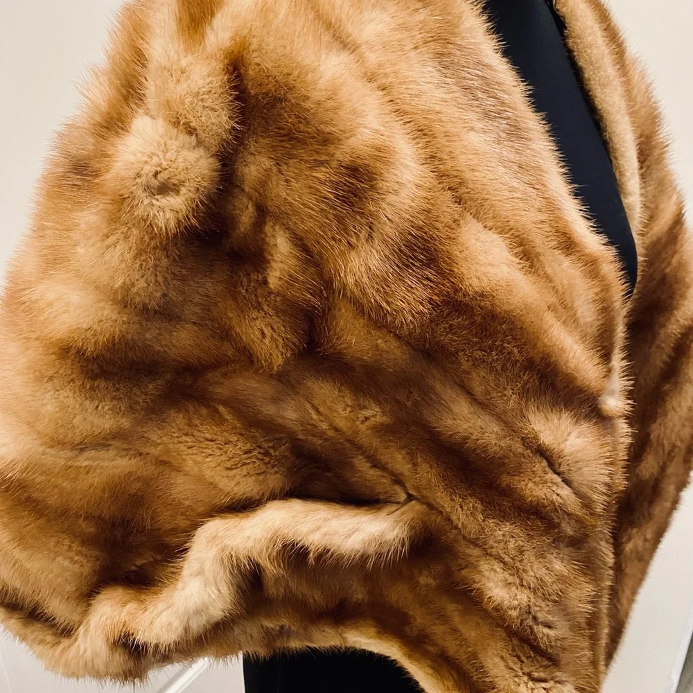 Vintage Mink Fur Stole Cape Wrap - Picture 3 of 9